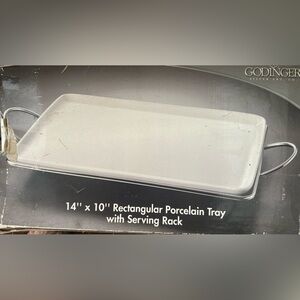 NWT. Godinger serving rack-rectangular with tray